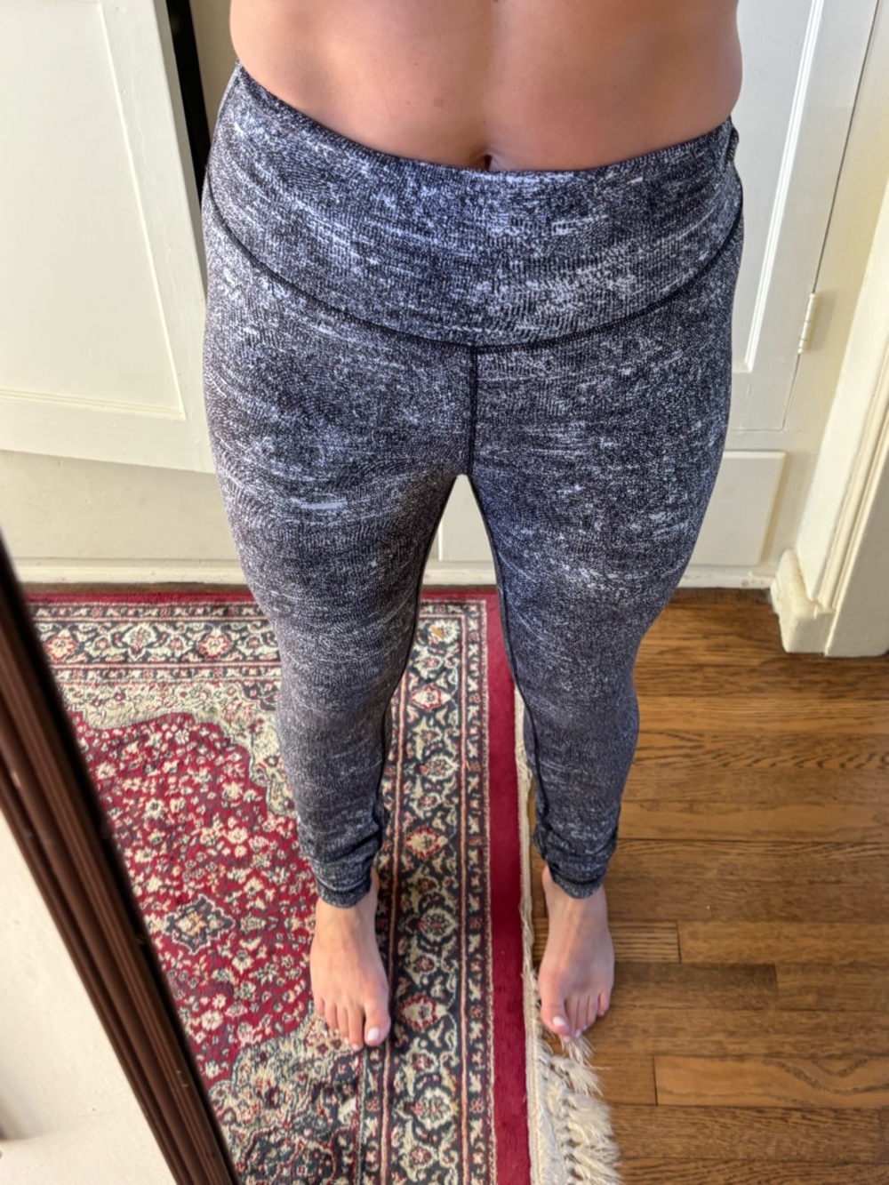 lululemon athletica Black and Gray Marled Leggings